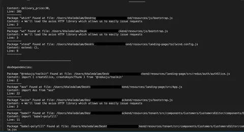 whereisdep a C++ CLI application to search package.json dependencies in given directories
